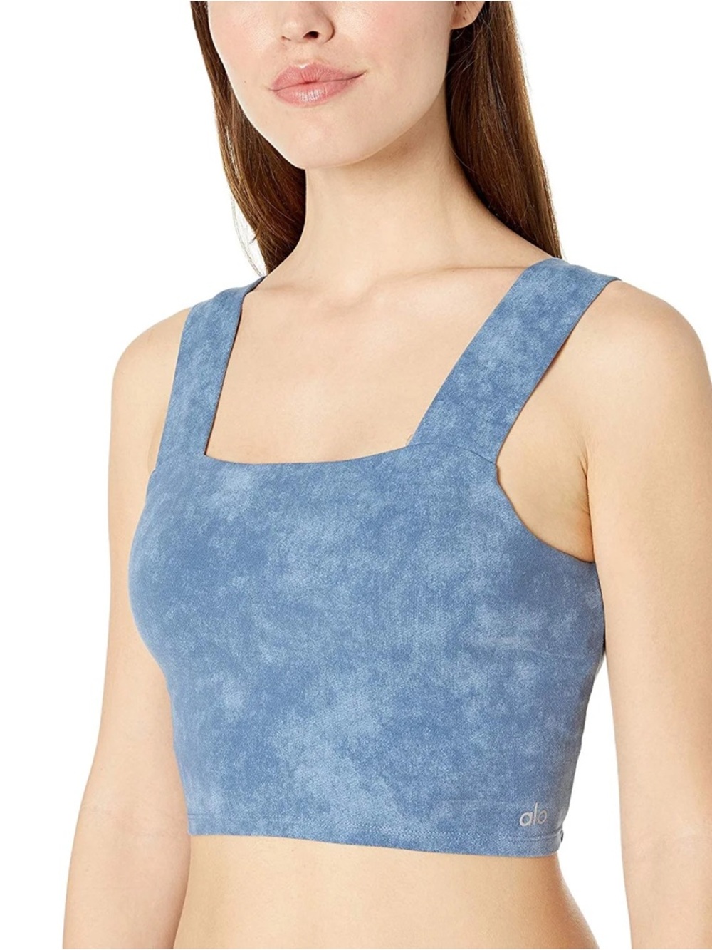 Alo Yoga Square Neck Blue Athletic Top Size Large yoga Gym